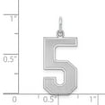 thumbnail image 2 of Sterling Silver Rhodium-plated Large Satin Number 5 Charm, 2 of 2