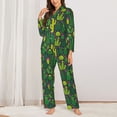 thumbnail image 2 of Fotbe Cactus 1 Conjunto de Pijama de Manga Larga para Mujer con Estampado, Ropa de Dormir de 2 Piezas, Conjunto de Casa Suave y Cómodo con Bolsillos-Small, 2 of 7