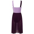 thumbnail image 3 of Aislor Women Lyrical Dance Sleeveless Color Block Leotard Dress Modern Contemporary Dancewear Violet XL, 3 of 7