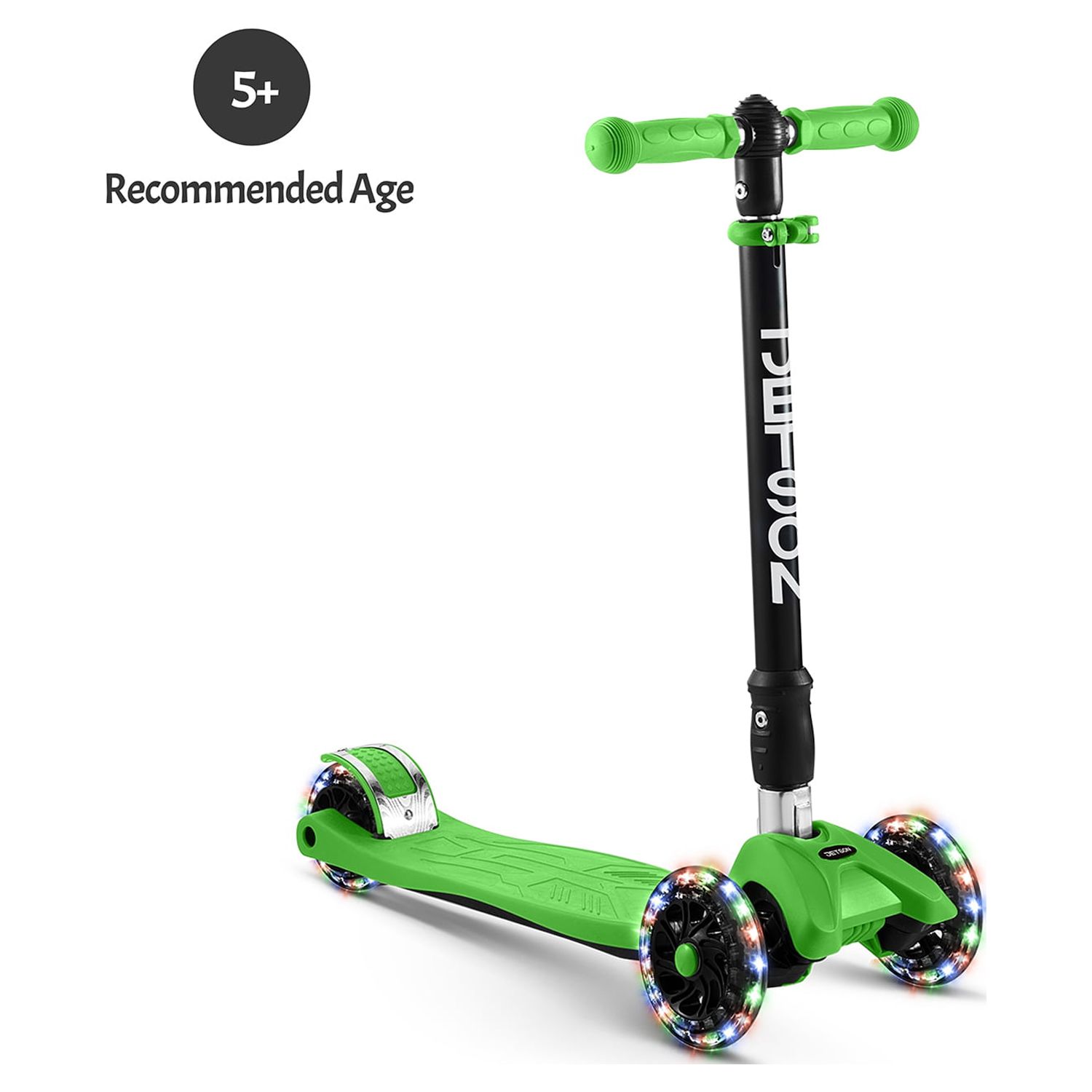 Jetson Twin Kick Scooter with LED Light up Wheels, Unisex, Green
