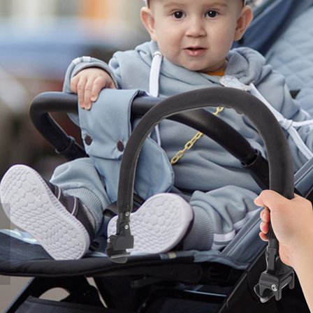 FRCOLOR Parents Daily Use 1Pcs Simple Design Metal Foam Stroller Armrest 16.14X11.81X1.18In