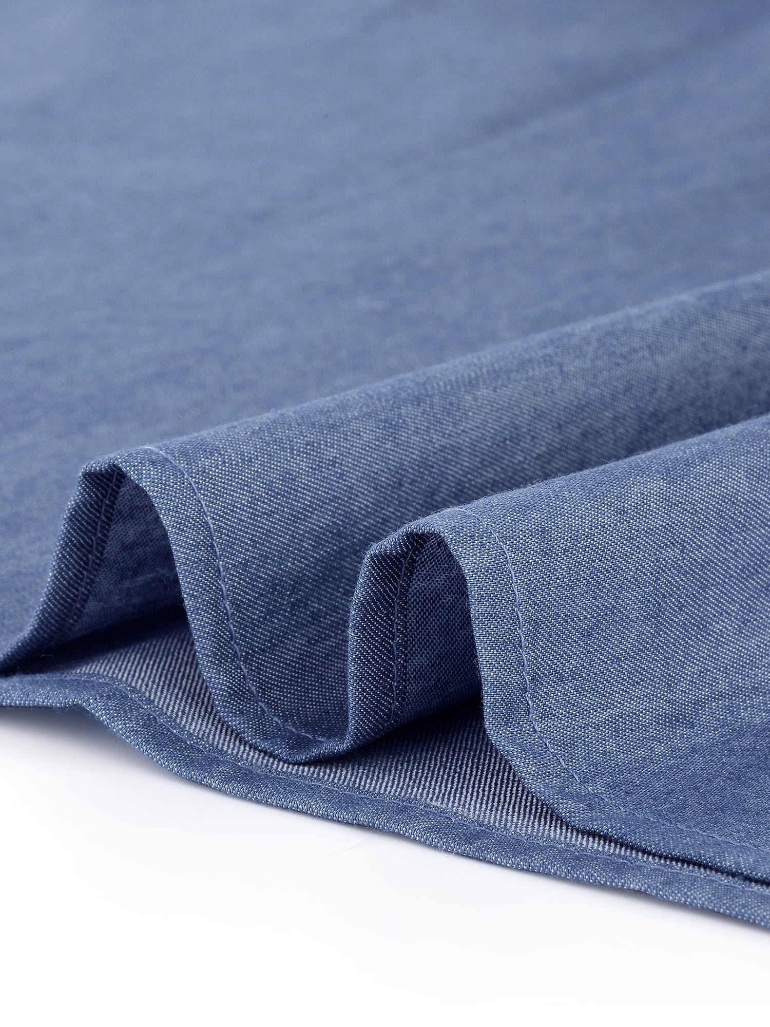 Unique Bargains Women's Plus Wrap Belted Turndown Collar Chambray Dress 4X Blue