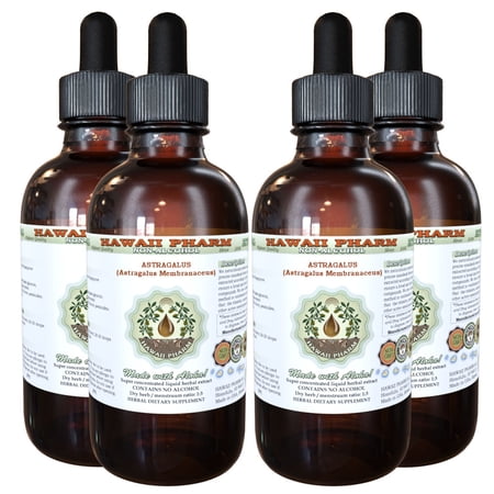 Astragalus (Astragalus membranaceus) Glycerite, Organic Dried Root Alcohol-Free Liquid Extract, Huang Qi, Glycerite Herbal Supplement 4x4 oz