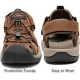 thumbnail image 5 of Rumpra Men’s Closed Toe Sport Sandals, Lightweight Leather Outdoor Hiking Water Shoes, 5 of 8