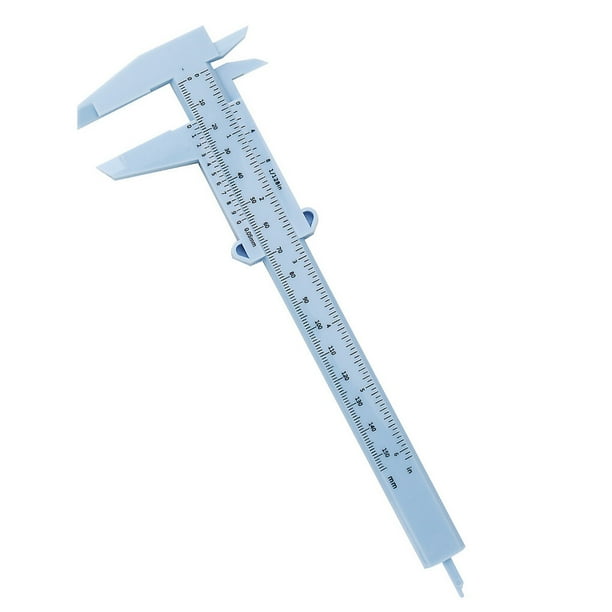 Eigraketly Calibrador Vernier de 150mm, calibre de plástico, micrómetro de diámetro de apertura de doble escala, herramienta de medición, Medidores de medidas dimensionales Azul