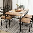 thumbnail image 3 of Industrial Dining Table Set of 4, Retro Wood and Metal Kitchen Table & Chairs,Space-Saving Kitchen Dinette Set for Kitchen, Dining Room, Restaurant (1 Table + 4 Chairs), 3 of 10