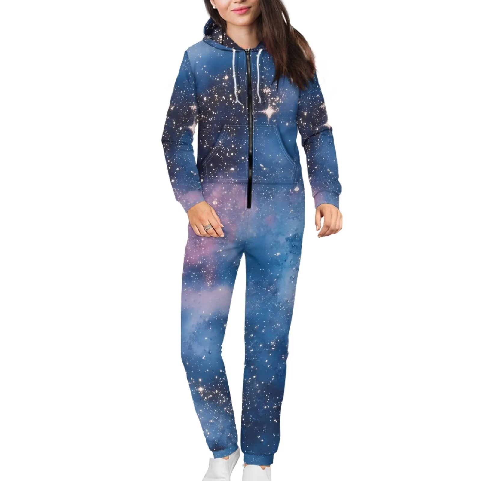 POLERO Men's Novelty One-Piece Pajamas Skull&Pumpkin Pattern Onesie Halloween Costumes Loose Fit Soft Comfortable Sleepsuit for Pajamas Party, Size M