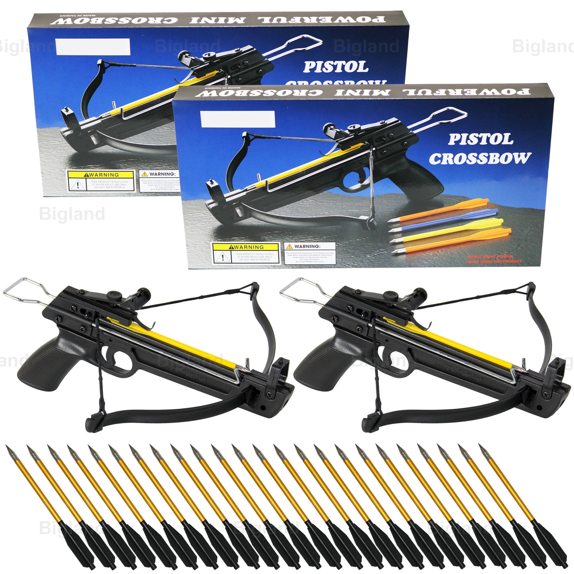 2 Pack 50lb Crossbow ARCHERY HUNTING PISTOL 50 lb CROSSBOW + 24 ARROWS