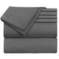 thumbnail image 2 of Nestl Bedding 6 Piece Solid Sheets - 14 Inch - Full - Dark Gray, 2 of 8
