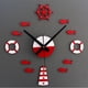 thumbnail image 1 of Mediterranean DIY 3D Wall Clock Home Wall Stickers Decoration Art Clock Red, 1 of 9