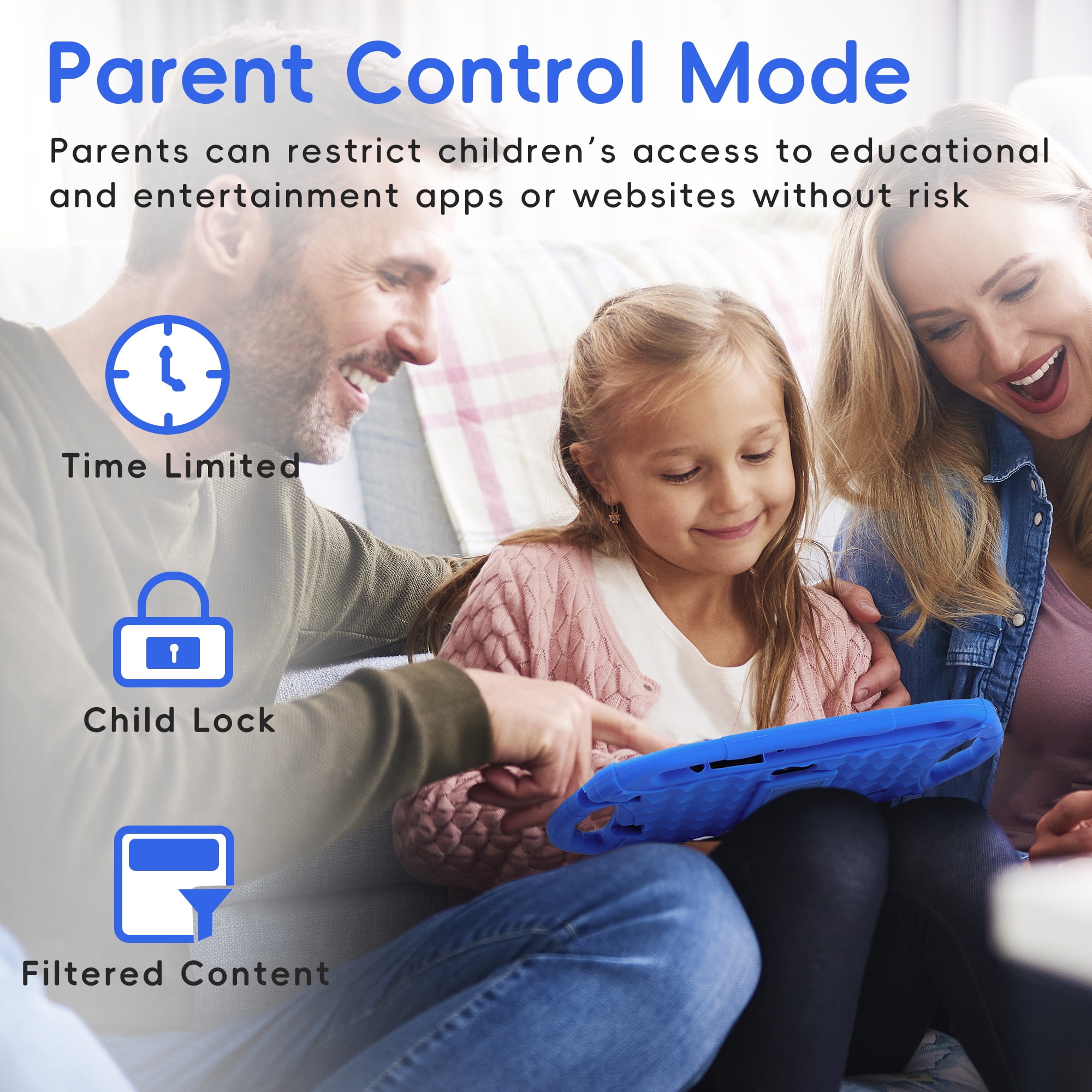 Veidoo Kids Tablet, 7 inch Android Tablet, 2GB+32GB, WiFi, IPS Screen, Children Tablet with Parental Control, Google Plays, Games, Learning Educational Tablet for Toddlers (Dark Blue)
