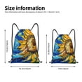 thumbnail image 2 of Kdxio vintage Starry Sunflower Print Drawstring Backpack Bag,Waterproof Draw String Back Sack, Gym Drawstring Bags Swim Bag For Unisex, 2 of 5