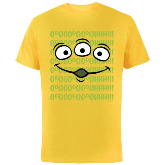 Disney 100 and Pixar’s Toy Story Alien Face Ooooh D100 - Short Sleeve Cotton T-Shirt for Adults - Customized-Yellow