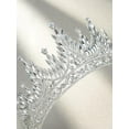 thumbnail image 4 of Tiaras and Crowns for Women, Wedding Tiara for Bride, Rhinestone Queen Crown, Crystal Costume Hair Accessories for Birthday Prom Quinceanera Celebration,Silver, 4 of 8