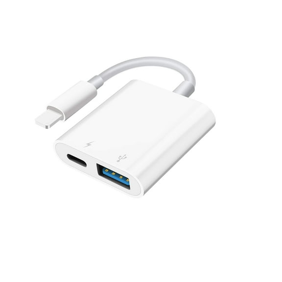 USB Camera Adapter, USB Female OTG Adapter, USB to iphone adapter with iPhone iPad, USB to iphone adapter with Charging Port, Plug and Play