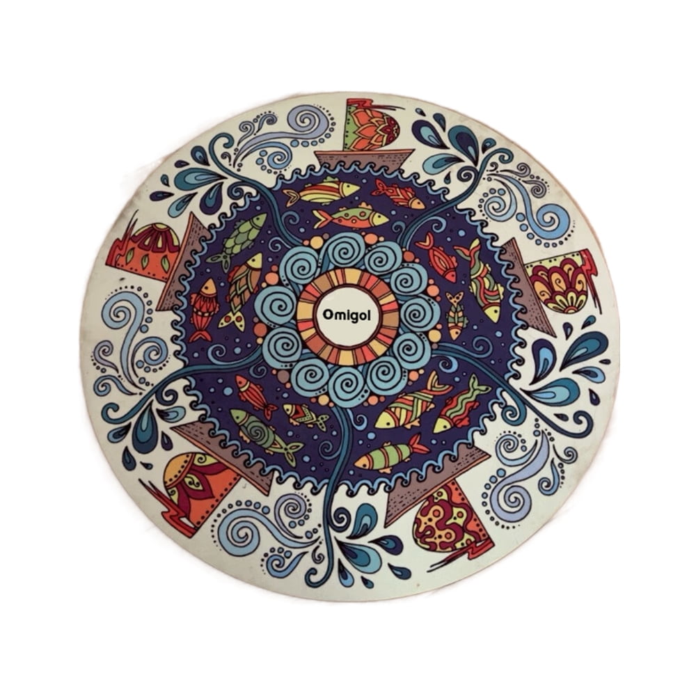 Navaris Round Yoga Mat - 47\" Circular Exercise Mat | Non-Slip TPE Mat For Yoga & Meditation