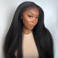 thumbnail image 7 of 3 In 1 Half Wig Kinky Straight Glueless Wigs Human Hair Comfortable Fit No Glue Needed Wear & Go Seamless Clip In Wigs 22 Inch, 7 of 7