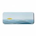 thumbnail image 1 of Floral Computer Mouse Pad, Minimalistic Waves Sunrise Open Sea Print, Rectangle Non-Slip Rubber Mousepad Large, 31" x 12" Gaming Size, Orange Sky Blue, by Ambesonne, 1 of 2