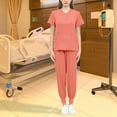 thumbnail image 2 of lionlar Ensemble d'Uniforme pour Femmes Uniforme d'Infirmière Durable Col en V Lavable en Machine Respirant m, 2 of 5