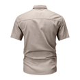 thumbnail image 5 of Havenx Safari Cargo Shirt for Men Short Sleeve Button Down Cargo Shirt with Pockets Collared Tops Cargo Tactical Outdoor Work Hiking Workwear,Beige 2XL, 5 of 7