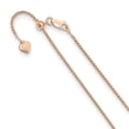 thumbnail image 2 of Auriga Fine Jewelry 925 Sterling Silver Rose Gold-plated Adjustable 1.1 mm Diamond-cut Spiga Chain Necklace for Women 22", 2 of 5