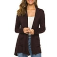 thumbnail image 1 of Sunloudy Women's Casual Lightweight Cardigans Solid Color Pockets Open Front Long Sleeve Coat Spring Fall Cardigans Outerwear Loungewear, 1 of 6