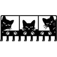 thumbnail image 1 of Llavero de gato negro con 10 ganchos, colgador de llaves decorativo de pared, divertido colgador de llaves de gato mirón, organizador de llaves decorativo de pared., 1 of 9