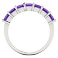 thumbnail image 5 of 1.75 ctw Wedding Band for Women - 18K White Gold Natural Amethyst Stackable Eternity Ring, 5 of 6