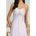 thumbnail image 5 of Women's Royal Blue Queen RQ8077 Embellished Corset Prom 2026 Sheer Sequin Gown Lilac Lavender 4, 5 of 6