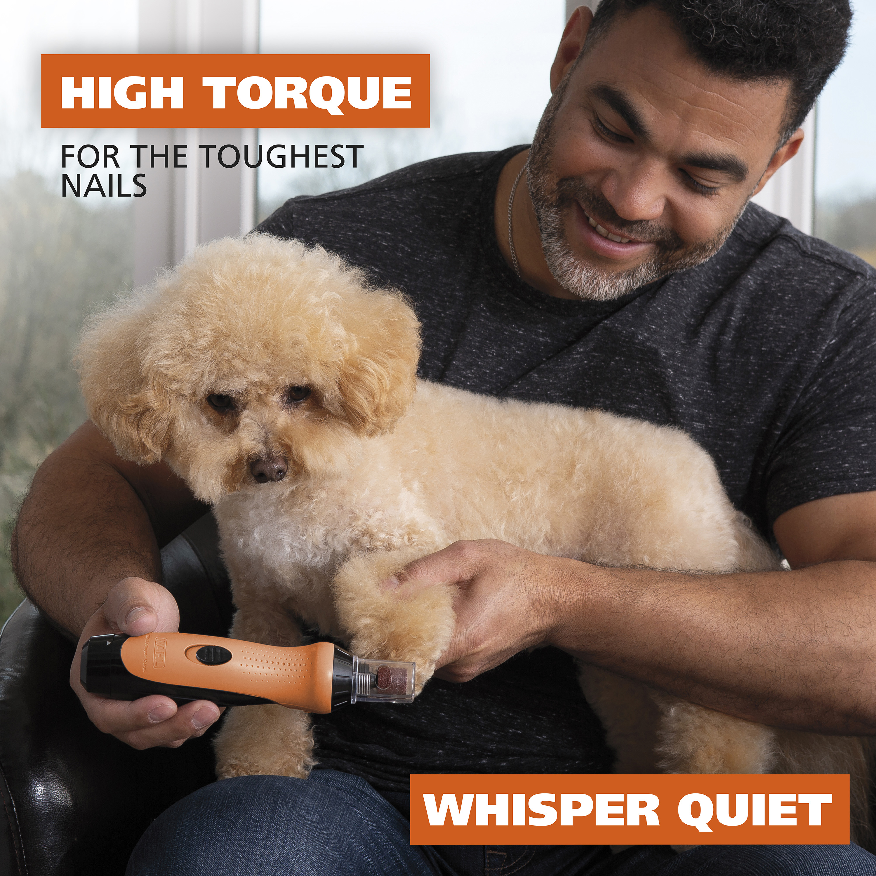 Wahl 2-Speed Battery Pet Nail Grinder, Orange/Black photo 4
