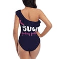 thumbnail image 3 of I Suck At Fantasy Football Gift One Piece Swimsuit Women Ruffle Monokini Shoulder Swimsuit Bathing Suit Swim Wear Idea Loser, 3 of 5