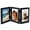 Black, variant on Tabletop Picture Frame Wood Trifold Hinged Photo Frame with 3 Openings, Table decor Family Picture Collage, with Real Glass 4" x 6" Black