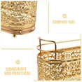thumbnail image 3 of KALLORY Organizador De Brochas De Maquillaje Metálico Dorado Con Para Escritorio Y, 3 of 6