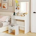 thumbnail image 2 of Costway Vanity Desk with Mirror and Lights LED Lighted Makeup Table with 3 Color Modes, 2 of 10