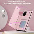 thumbnail image 6 of Dteck for Samsung Galaxy S20 6.2" Flip Wallet Case, PU Leather Magnetic Clasp Case with Card Slot Kickstand & Cross Body Strap Shockproof Protective Case for Samsung S20 Ladies Women, Pink, 6 of 10