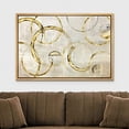 thumbnail image 3 of IDEA4WALL Framed Canvas Wall Art Grunge Gold and Black Circle Collage Abstract Modern Art Mid-Century Geometric Shapes Artwork Print for Living Room, Bedroom, Office - 24"x36" Natural, 3 of 5