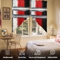 thumbnail image 5 of Black And Red Brush Swag Curtain Valance for Windows, Classic Modern Art Window Treatments Short Swag Topper for Kitchen Windows Bathroom Bedroom, 36"x63", 5 of 8
