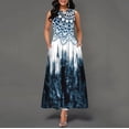 thumbnail image 1 of WAYOFLOVE Ladies Spring Summer Long Dress Women White Sleeveless V-neck Pockets Party Dresses Elegant Print Casual Vintage DressM Gao Jinjia LED, 1 of 2