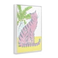 thumbnail image 3 of Stupell Industries Modern Pink Cat & Plant Animals Painting White Framed Art Print Wall Art, 16 x 24, 3 of 8