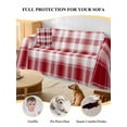 thumbnail image 4 of Red Checkered Sofa Covers for 2-3 Cushion Couch L-Shaped Sectional, Red White Plaid Farmhouse Washable Sofa Covers Slipcover for Living Room Furniture, Couch Cover Blanket 71"x134", 4 of 9