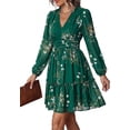 thumbnail image 6 of PRETTYGARDEN Women Floral Long Sleeve Mini Dress | Fall Wedding Guest Dresses, V Neck, Fit & Flare, Ruffle Hem A-Line, Short Chiffon Dress, Elegant Holiday Party, Date Outfits, 6 of 9