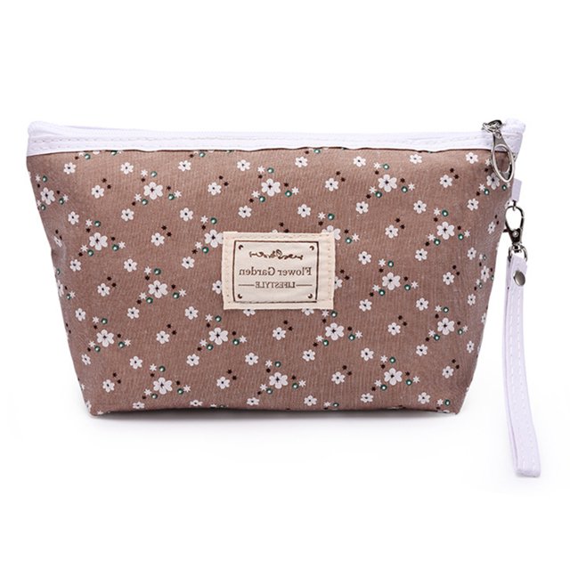 Bolsa de almacenamiento para cosméticos de viaje, cartera, bolsillo, bolsas de maquillaje con cremallera para mujer (marrón), 1 unidad