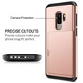 thumbnail image 4 of Card Slot Holder Wallet Samsung Galaxy S9 Plus Case - (Rose Gold) Dual Layer Shockproof with Heavy Duty Protection, 4 of 6