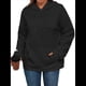 thumbnail image 1 of Sudadera Informal con Capucha de Jacquard Texturizado para Mujer, Sudadera Holgada de Larga de Color Liso Y2K con Bolsillos. Negro S, 1 of 10