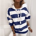 thumbnail image 2 of Sudadera de manga larga con estampado de rayas con capucha para mujer Blusa informal Tops Pompotops gfhjh7092, 2 of 7