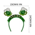 thumbnail image 2 of DwellJoy St. Patrick's Day Headband with Shamrocks, Irish Party Hair Accessory for Adults & Kids, Green Festival Parade Costume Props, 2 of 6
