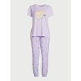 thumbnail image 3 of Joyspun Women’s Short Sleeve Tee and Joggers Pajama Set, 2-Piece, Sizes S to 3X, 3 of 6