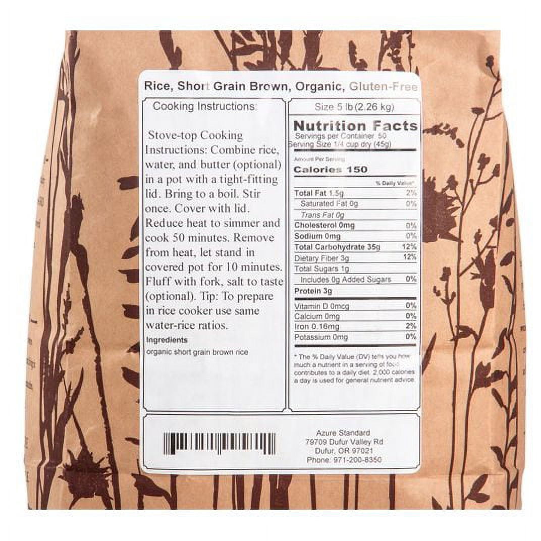 Lundberg Rice, Short Grain Brown, Organic, Gluten Free-5 lb