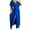 Blue, variant on Bigersell Cocktail Dresses Women's Summer Solid Waist V-Neck Trumpet Short Sleeve Hem Split Dresses Wedding Dress Women's Plus Cocktail Dresses, Style 33028, Black XL