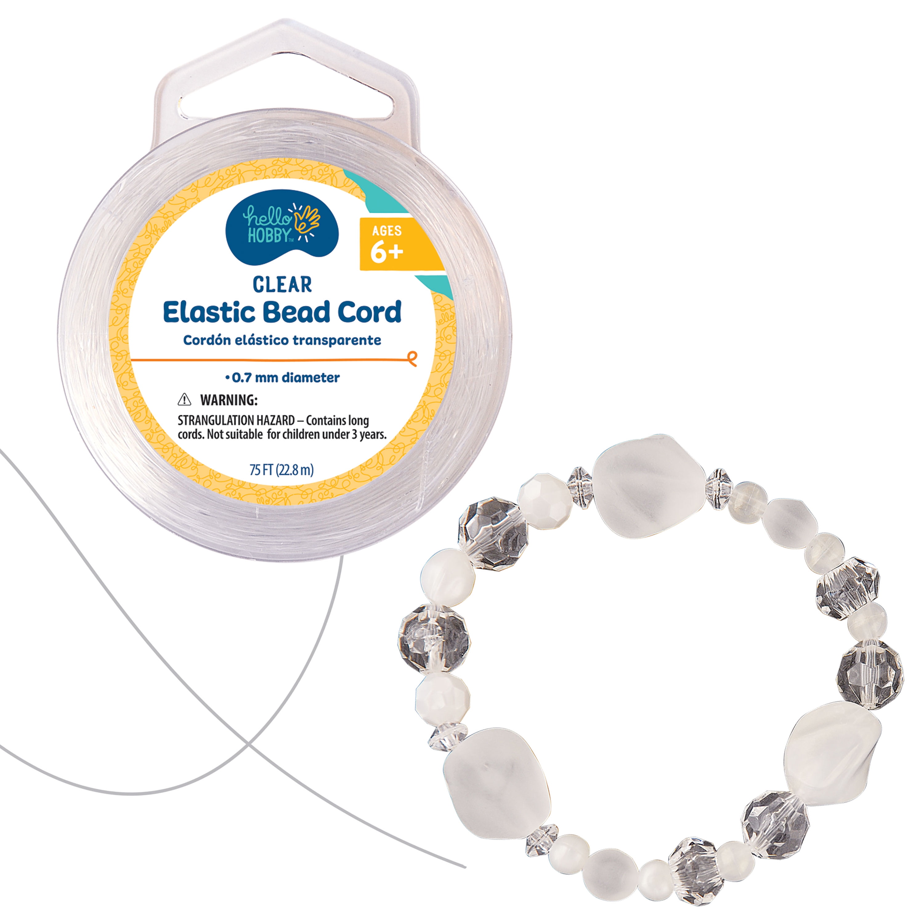 Hello Hobby Stretch Cord 75ft Clear